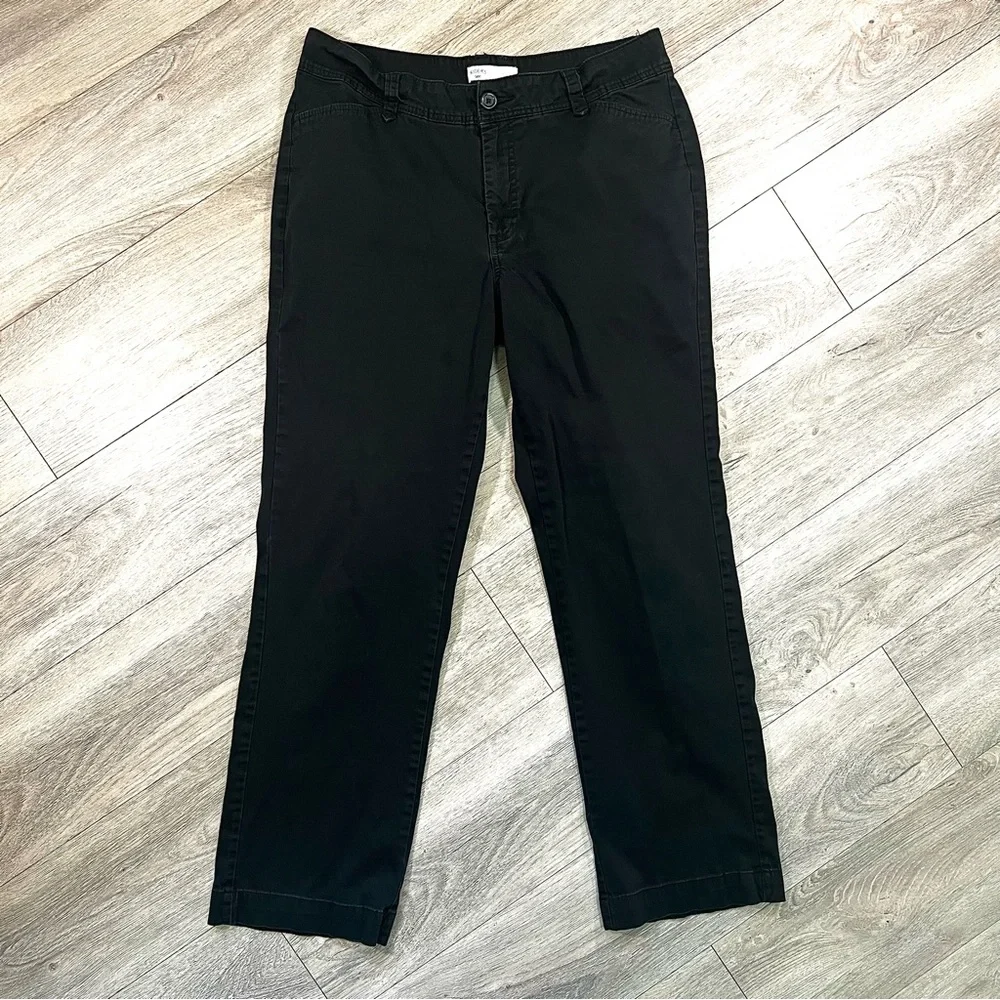 Riders by Lee Curvier Casual Dress Work Black Pants Size 16 M Chino Trousers - Picture 2 of 10